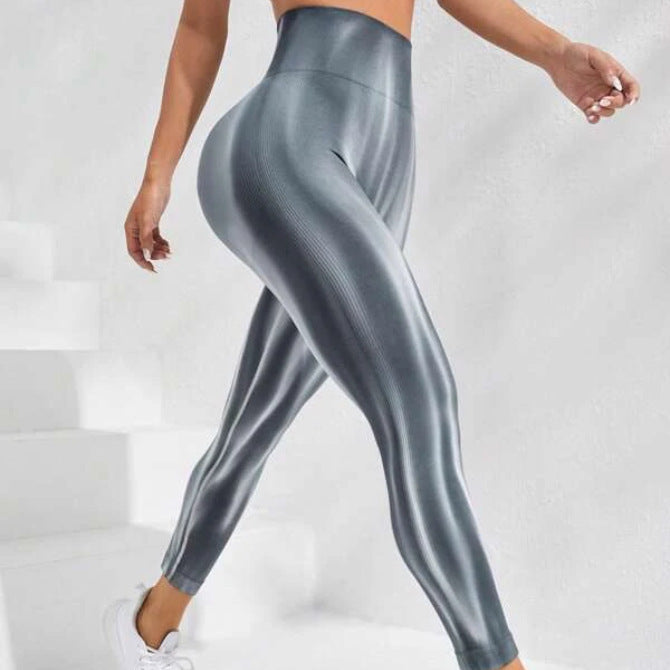 Dyed Aurora High-Waisted Seamless Yoga Pants Tummy Control Fitted Workout Leggings Fitness Pants 