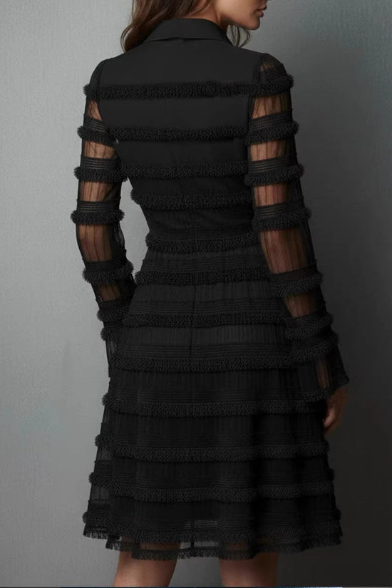 Spring New Sexy Sheer Fitted Dress Style High Waist Versatile Pleated Skirt 