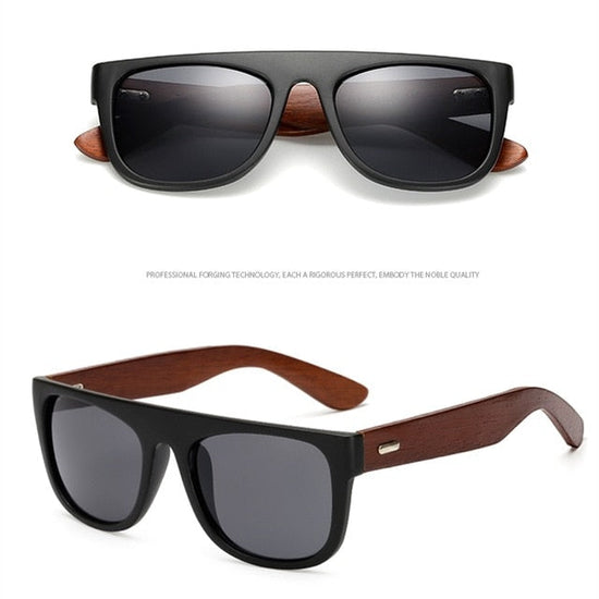 Bamboo Wooden Arms Sunglasses Men Women Black Sunglass eprolo