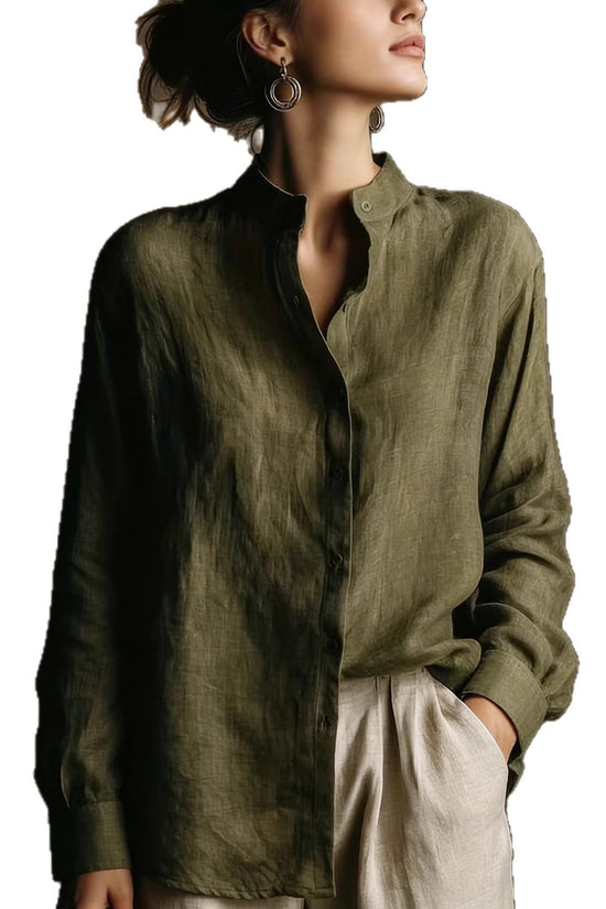 Collar loose long sleeved shirt
