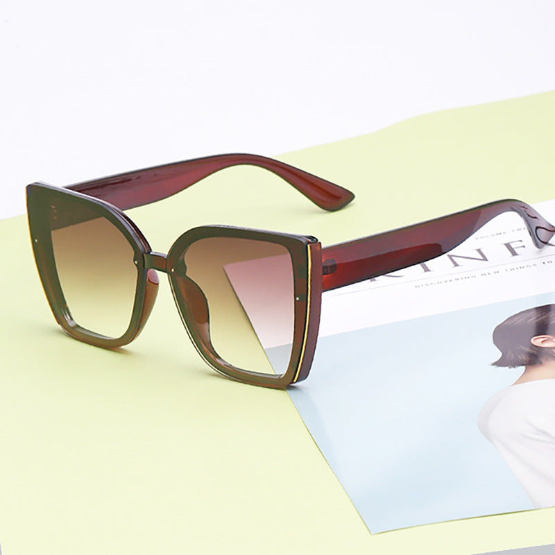 Fashion Cat-Eye Oversized Sunglasses for Women, UV Protection Trendy Sunglasses 