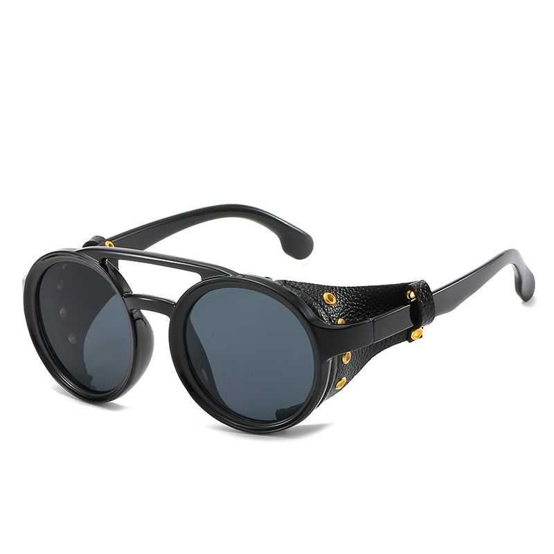 New Steampunk Sunglasses Brand Design Round Sunglass Men Women Vintage Punk Sun glasses UV400 Shades Eyewear eprolo