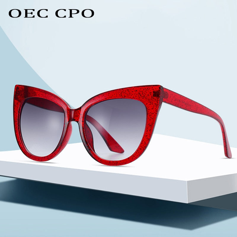 Star Style Luxury Sunglasses Women Oversized Cat Eye Sunglasses eprolo