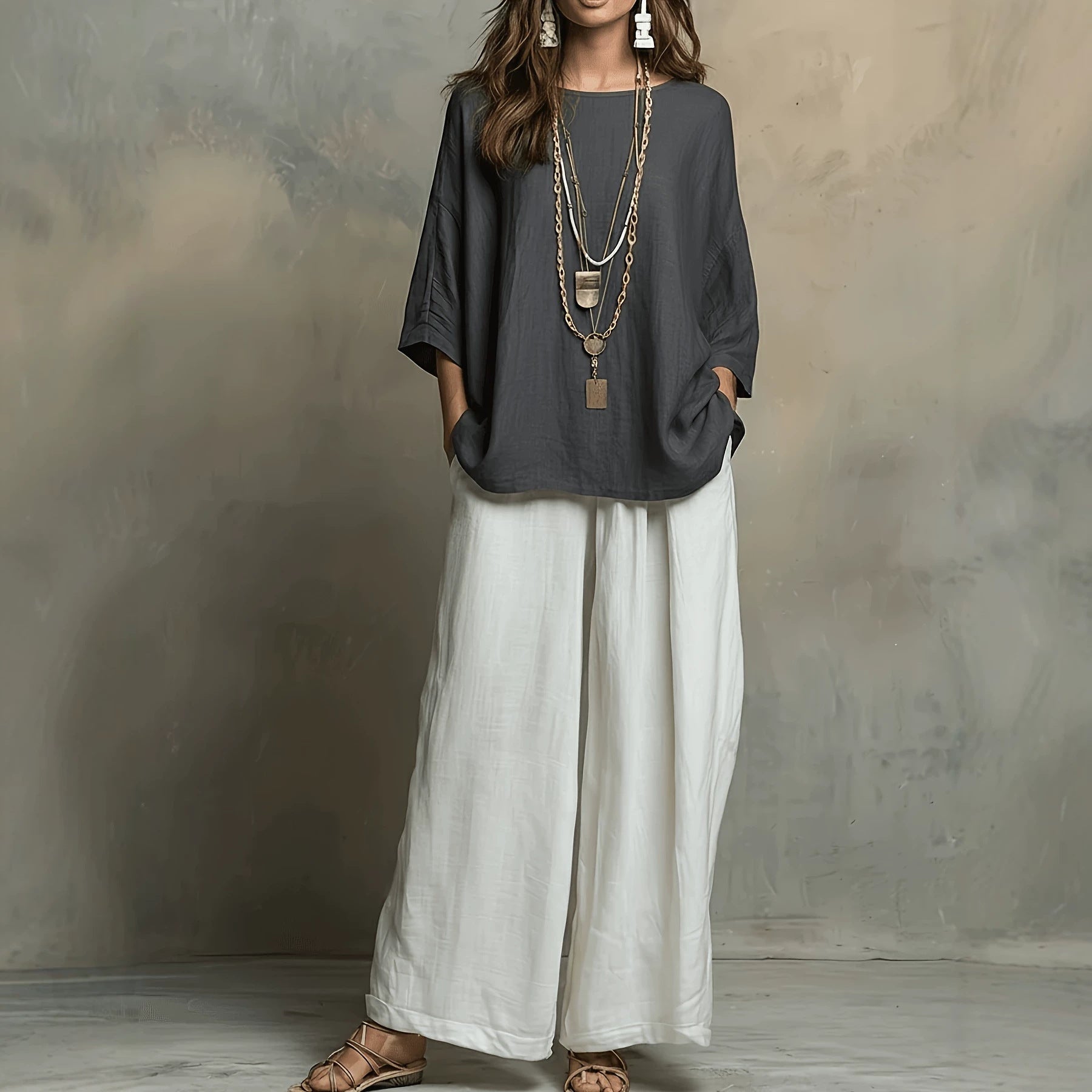Bohemian Style Loose Elegant Set for Women Casual Vacation Outfit 
