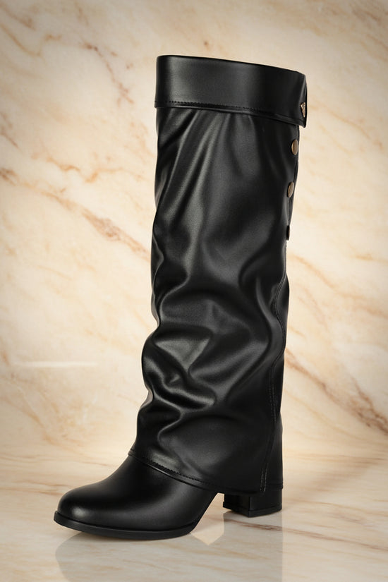 Autumn and winter high heels, thick heels, one foot stomping, warehouse tube high pass boots for women 