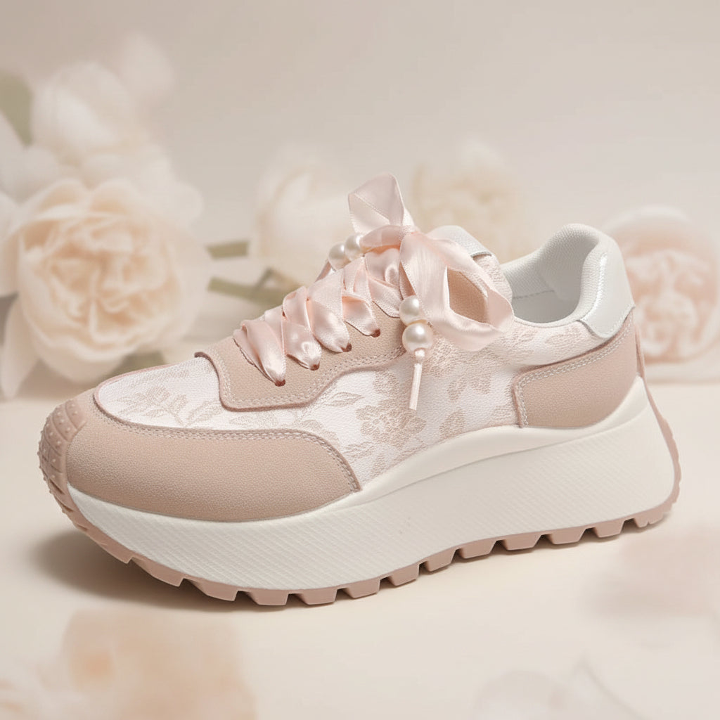Lace Up Platform Athletic Sneakers 