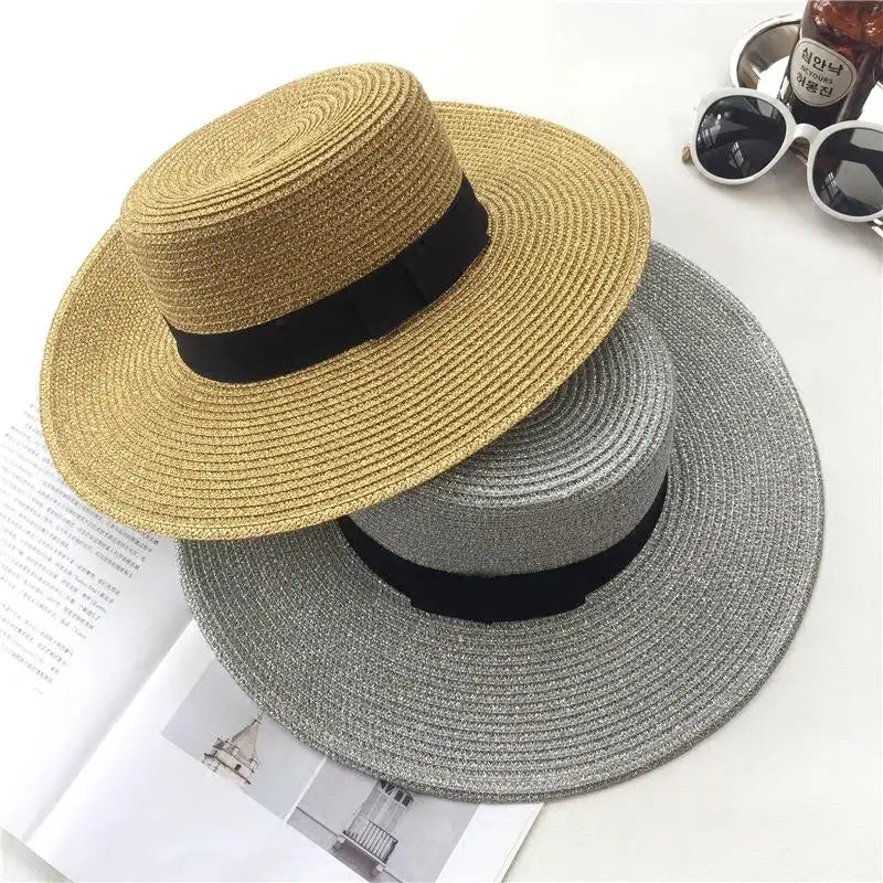 Women’s Straw Fedora with Metallic Bee Accent FitiqueFit