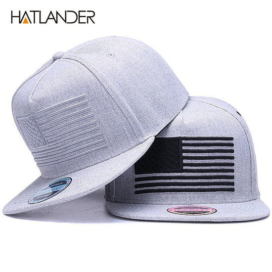 Raised Flag Embroidery Snapback Cap FitiqueFit