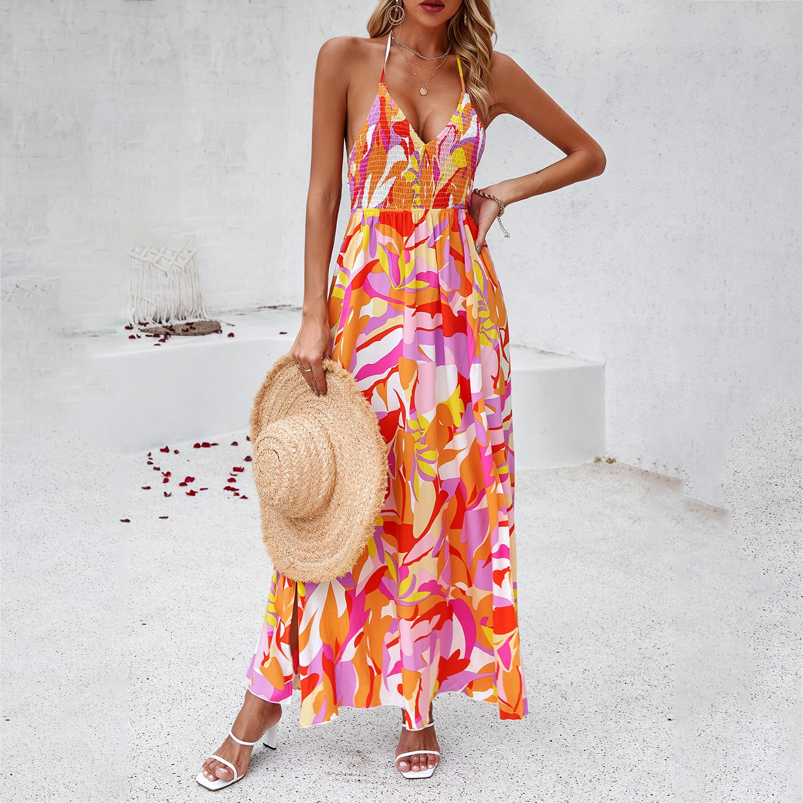 Women's Holiday Printing Slip Dress | floral summer dresses | Diversi