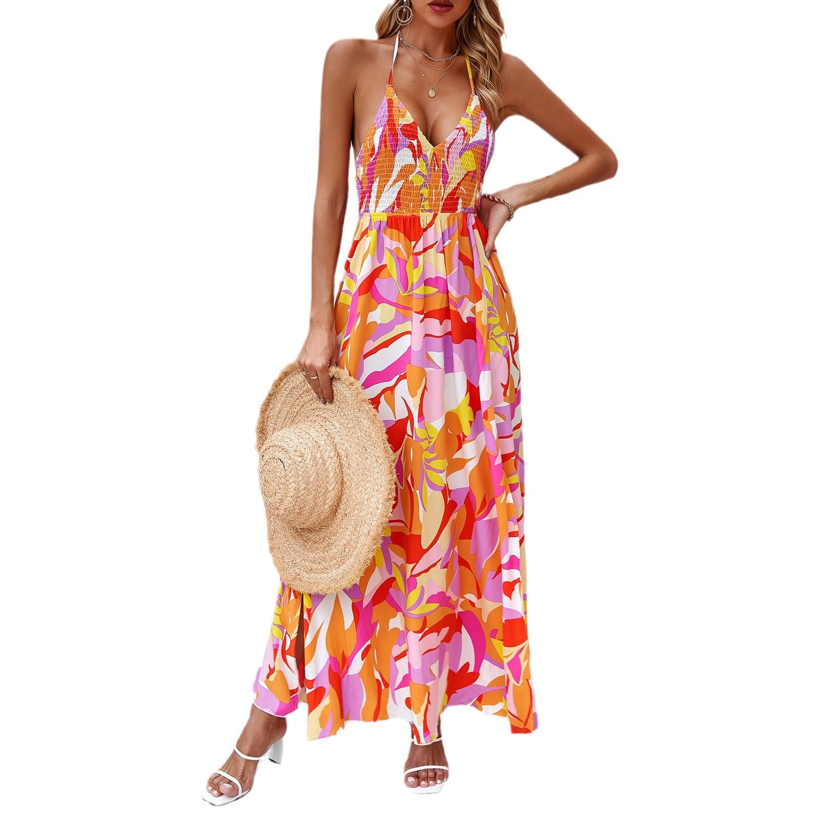 Women's Holiday Printing Slip Dress | floral summer dresses | Diversi