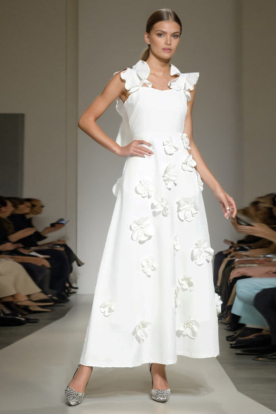 High-grade Stitching Three-dimensional Flower Sling Dress CJ