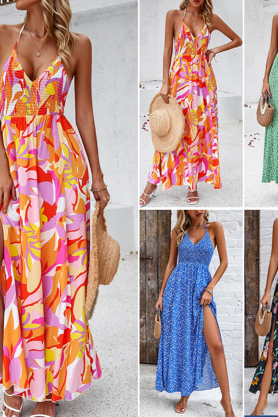 Women's Holiday Printing Slip Dress | floral summer dresses | Diversi