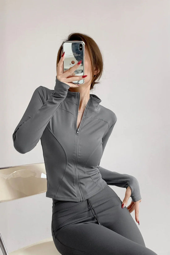 S-3XL Sun Quick Drying Sports Coat Women's Tight Top Yoga Jacket Long Sleeve Zipper Jacket Running Fitness Women's Jacket 