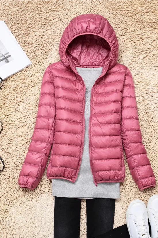 Women Puffer Jacket Lightweight Packable Hooded Down Coats | Diversi