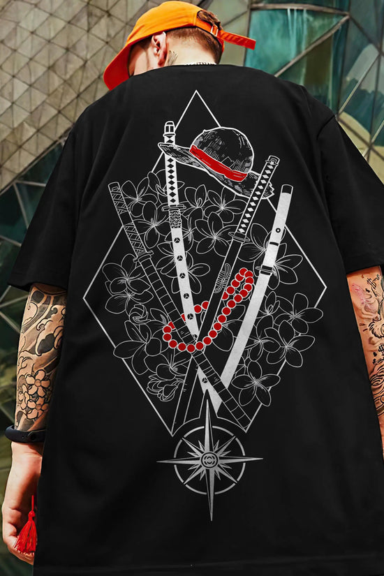 🗡️  3D Samurai Knife Print Oversized T-Shirt FitiqueFit