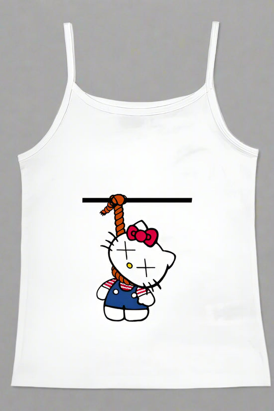 2000s Tops Emo Girls Camisole Tops Hello Kitty Print Grunge Crop Tops Y2k Clothes Vintage Punk Women's Corset Tank Top Baby Tees FitiqueFit