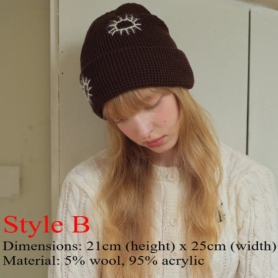 INS Real Fur Wool Winter Hats for Women Sun Animals Cartoon Warm Knit Thick Beanie Cap Solid Cover Head Sombreros De Mujer 