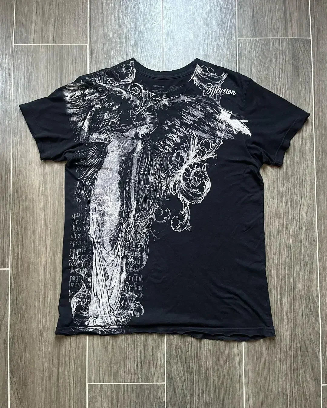 2025 New pure cotton American retro skull print T-shirt with round neck and short sleeve women summer European and American tops FitiqueFit