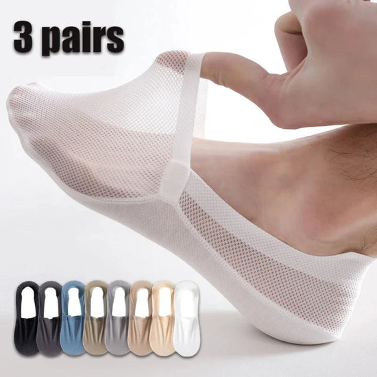3-Pack Invisible Boat Socks – Breathable Low-Cut Socks 
