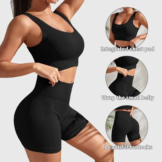 Women's Seamless Ribbed Yoga Set FitiqueFit