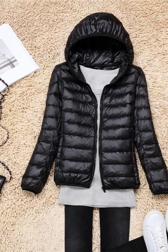 Women Puffer Jacket Lightweight Packable Hooded Down Coats | Diversi