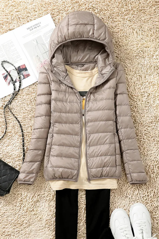 Women Puffer Jacket Lightweight Packable Hooded Down Coats | Diversi
