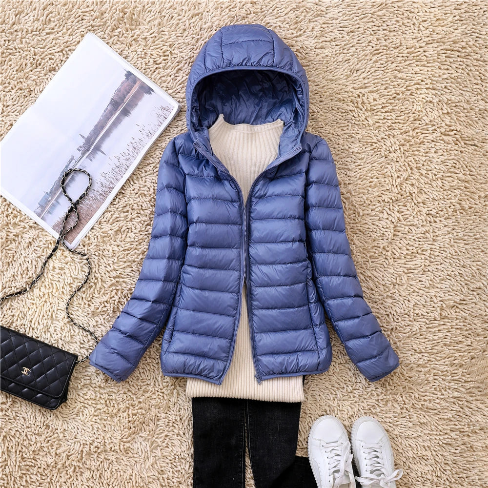 Women Puffer Jacket Lightweight Packable Hooded Down Coats | Diversi