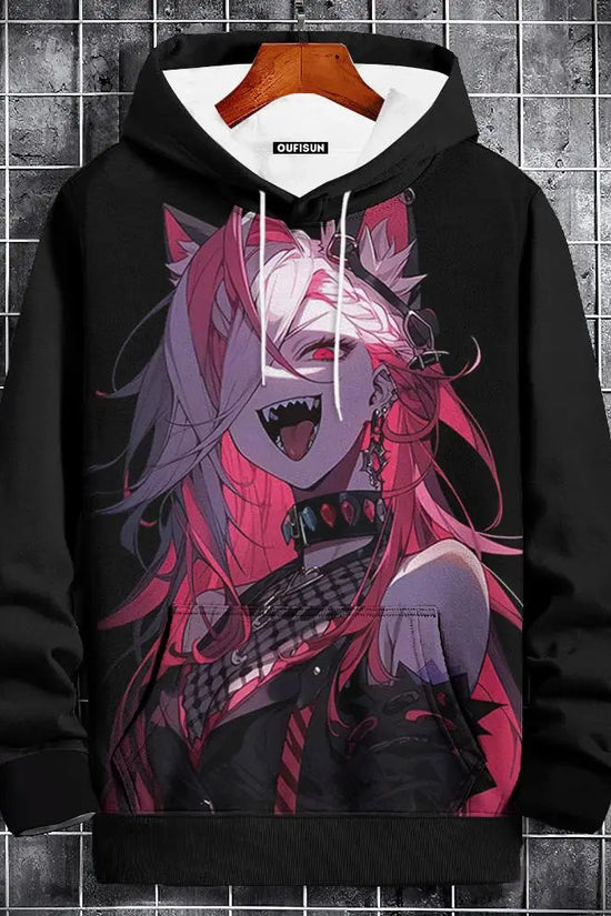 🧥 Oversized Anime Graphic Hoodie FitiqueFit