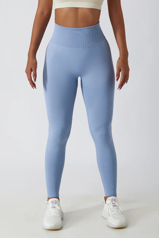 Seamless Ribbed Yoga Leggings – Tummy Control Fit FitiqueFit