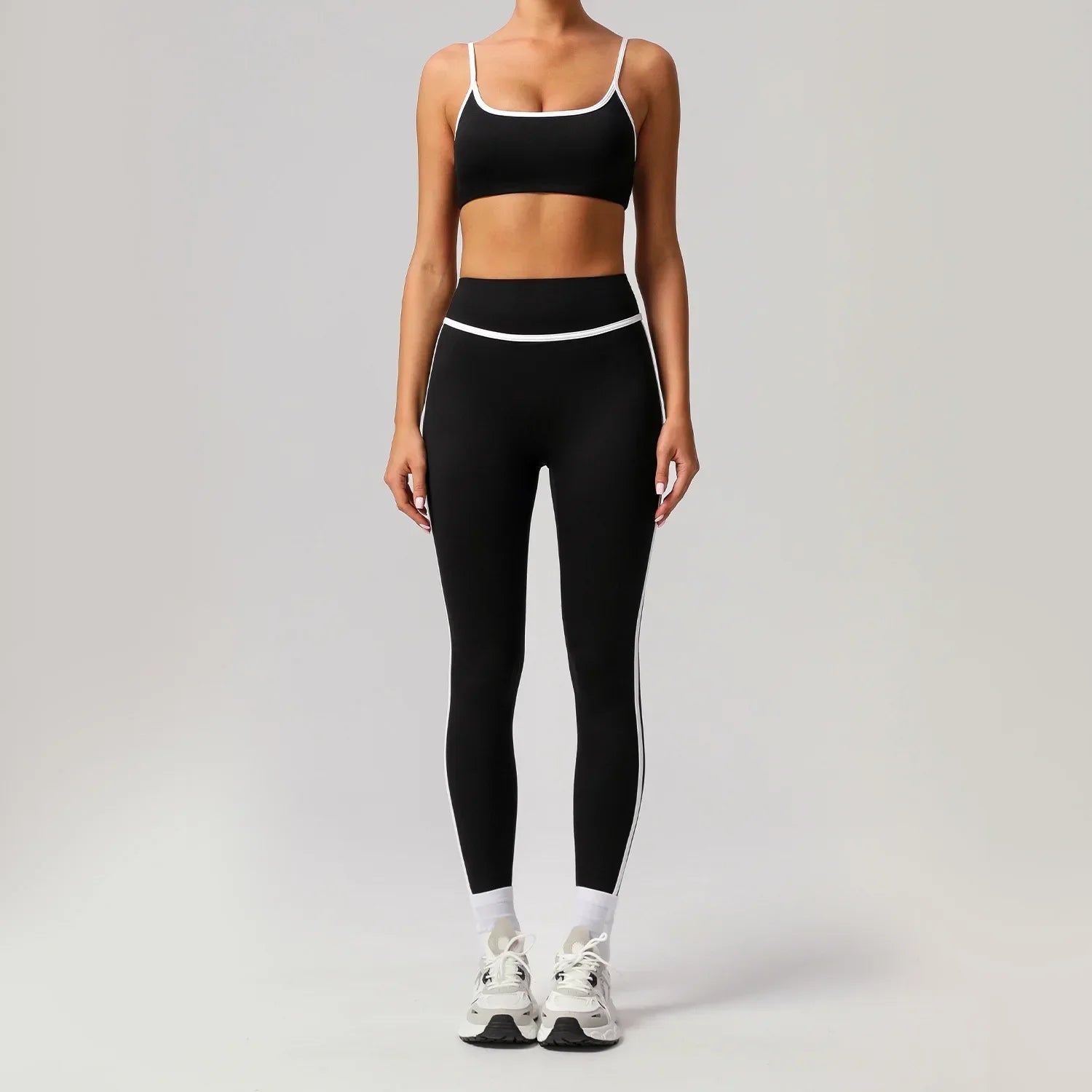 🖤 Seamless Yoga Set – High Waist, Hip-Lifting FitiqueFit