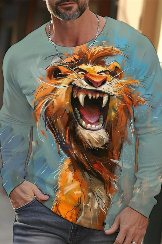 🐅 3D Animal Print Long Sleeve T-Shirt – Harajuku Hip-Hop Streetwear FitiqueFit