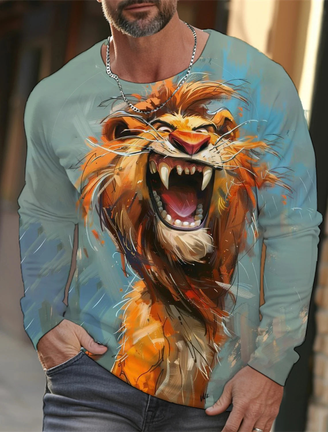 🐅 3D Animal Print Long Sleeve T-Shirt – Harajuku Hip-Hop Streetwear FitiqueFit