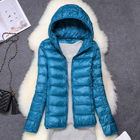 Women Puffer Jacket Lightweight Packable Hooded Down Coats | Diversi