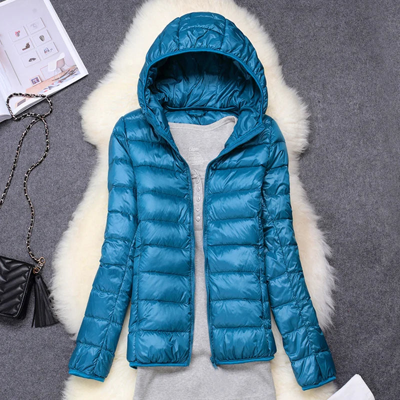 Women Puffer Jacket Lightweight Packable Hooded Down Coats | Diversi