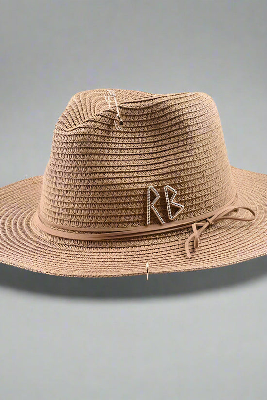 Unisex Metal Letter Straw Panama Hat FitiqueFit