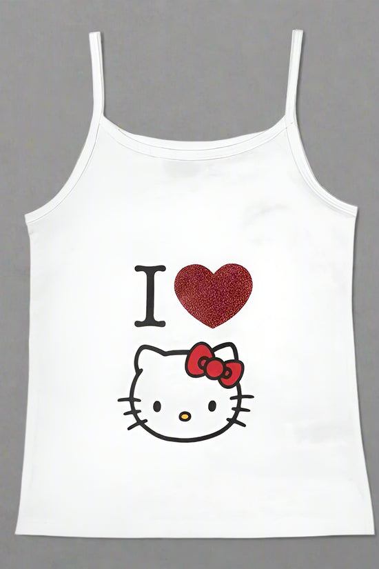 2000s Tops Emo Girls Camisole Tops Hello Kitty Print Grunge Crop Tops Y2k Clothes Vintage Punk Women's Corset Tank Top Baby Tees FitiqueFit