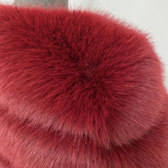 Faux Fur Coat Women Luxury Stand Fur Collar Furry Jacket