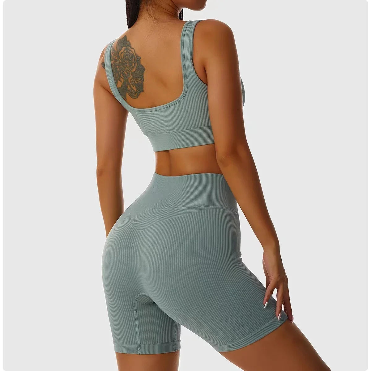 🖤 Ribbed Seamless Yoga Set FitiqueFit