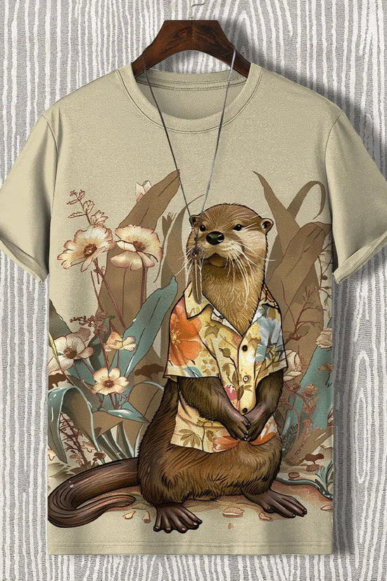 Samurai Cat Graphic T-Shirt – Japanese Style 3D Print Men's Tee FitiqueFit