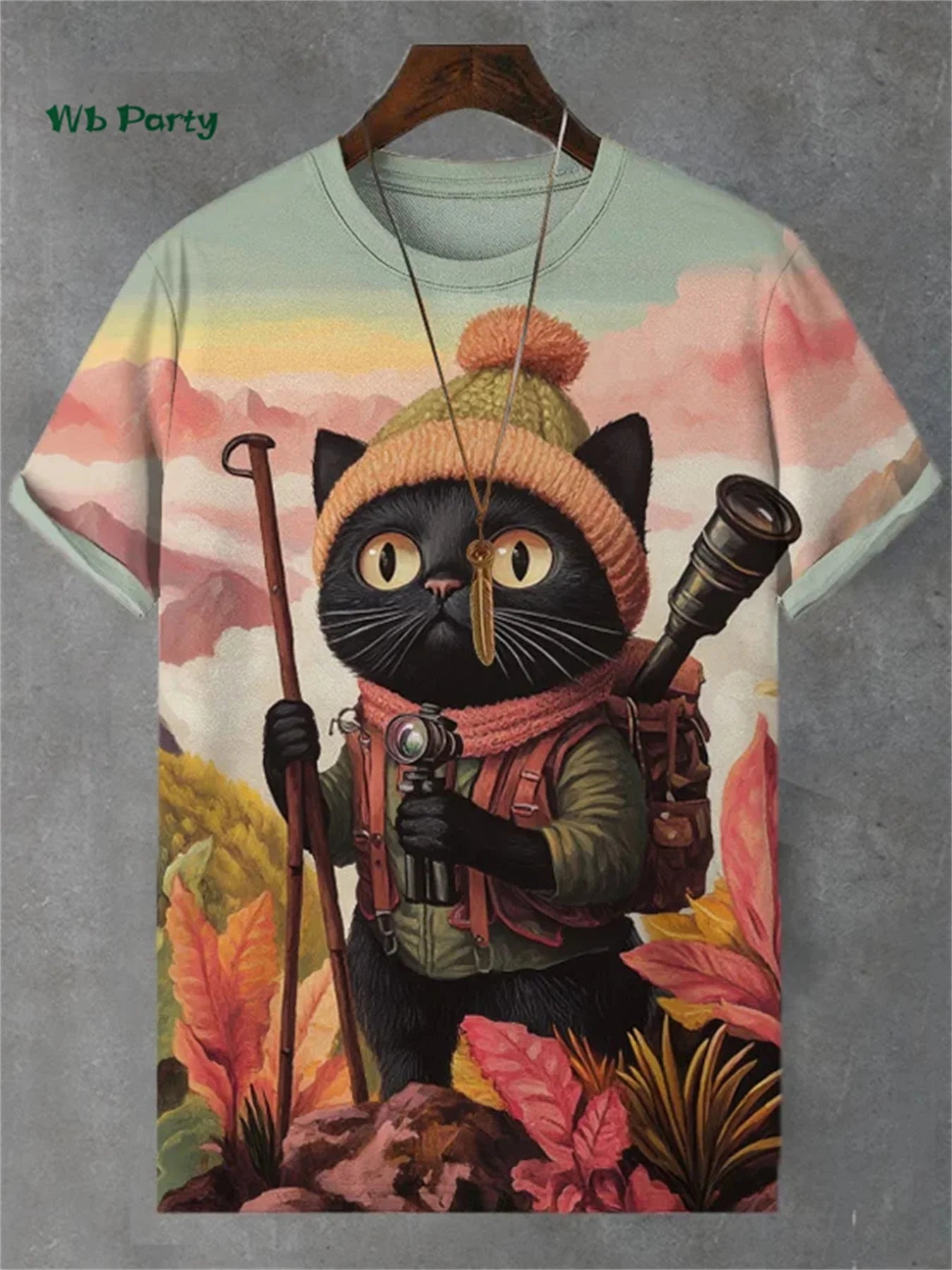 Funny Men's T-Shirt 3D Travel Cat Print Short Sleeve T-Shirt Loose Personalized Casual Top Summer Men's Outdoor Casual Clothing FitiqueFit