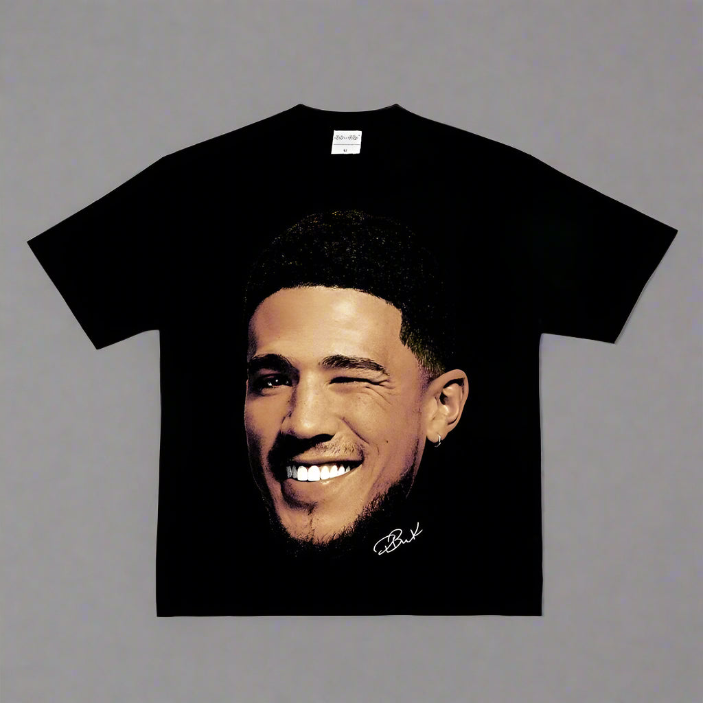 Fashion Men Women T-shirt Basketball Star American Big Head Print Short Sleeve Cotton T-Shirt Loose Street Wear Tops Clothing FitiqueFit