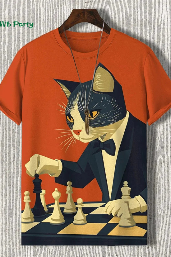 🐱  3D Travel Cat Print T-Shirt – Playful Summer Streetwear FitiqueFit