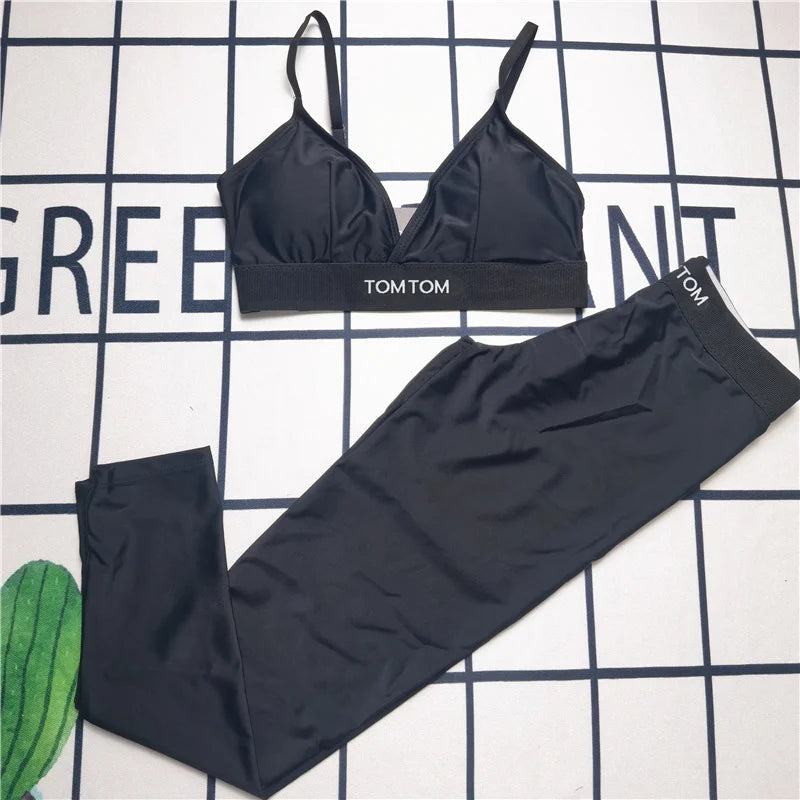 🖤 Women's Outdoor Fitness Camis & Black Tracksuit Set FitiqueFit
