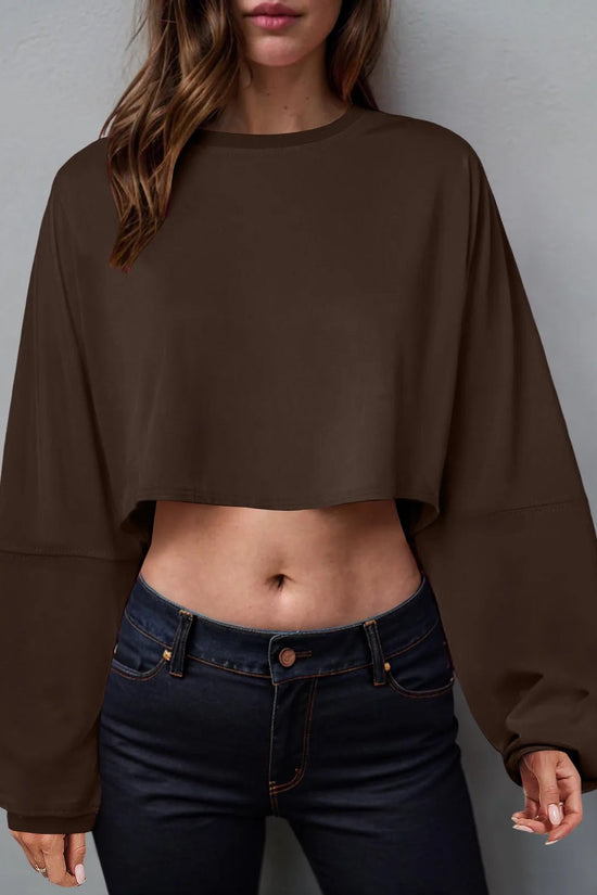 🧘‍♀️ Women’s Long Sleeve Loose-Fit Crop Top FitiqueFit