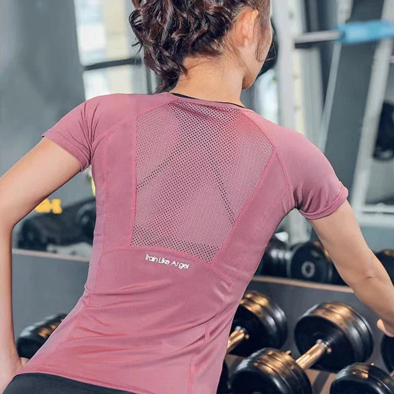 Ladies Sportswear Yoga Wear Women's Sports T-Shirt Plus Size Top Fitness Clothes Running FitiqueFit