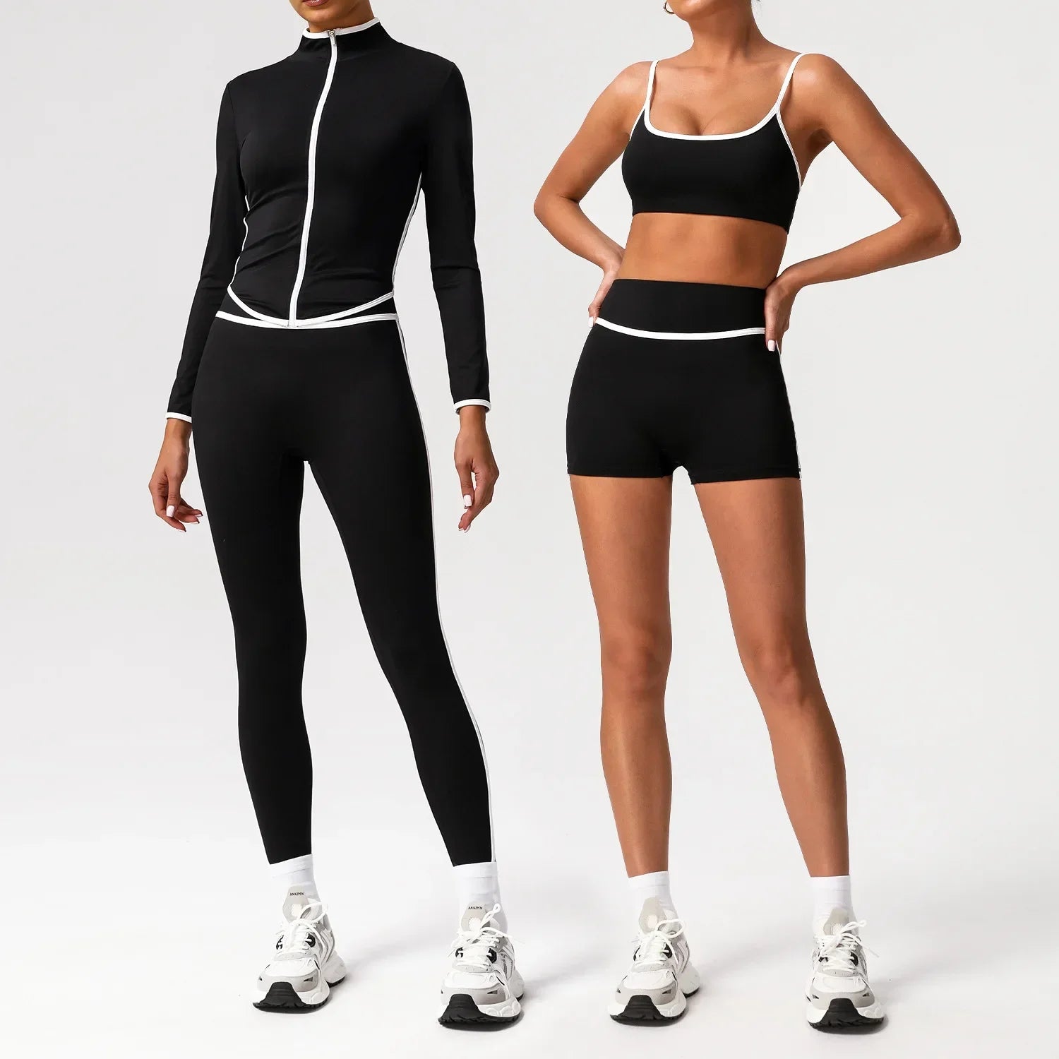 🖤 Seamless Yoga Set – High Waist, Hip-Lifting FitiqueFit