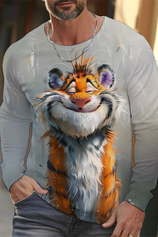 🐅 3D Animal Print Long Sleeve T-Shirt – Harajuku Hip-Hop Streetwear FitiqueFit