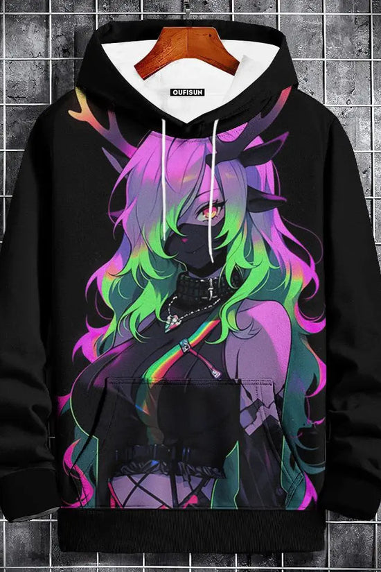 🧥 Oversized Anime Graphic Hoodie FitiqueFit