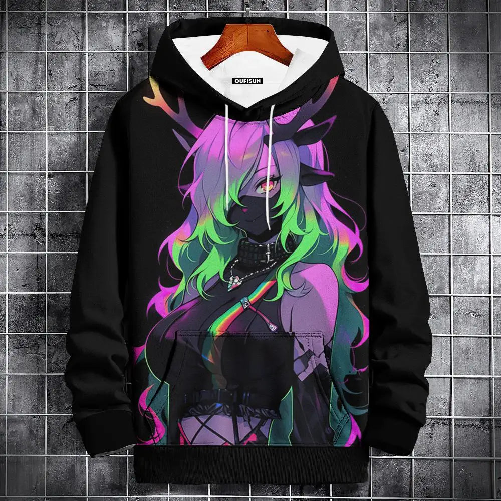 🧥 Oversized Anime Graphic Hoodie FitiqueFit