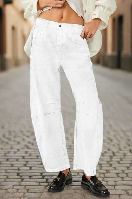 Elastic Waist High-waisted Women's Jeans Slimming Loose-fit Cropped Pants For Women Jeans Women High Waisted Korean Style Loose FitiqueFit